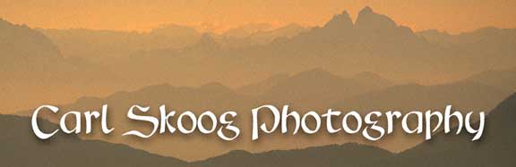 Images of adventure and the home page for Carl Skoog Photography
