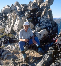 Silas Wild at the rappel notch.