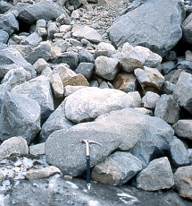 The talus slope where Silas was caught.