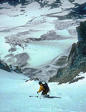 Jason Hummel skiing “Stormy Monday” on Mt. Adams. © Ben Manfredi.