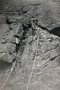 Climber on Midway, 1947. photo courtesy Fred Beckey collection.