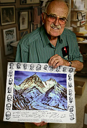 Dee Molenaar with painting. © Lowell Skoog