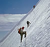 Climbing on the steep NE Face and North Ridge of Mt. Baker in May 1957. © Ed Cooper
