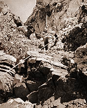 Climbing Gibraltar Ledges, 1908.