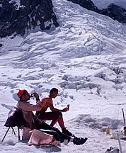 Wes Grande, Frank deSaussure on Tiedemann Glacier, 1968. Photo © CL Firey.