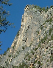 Looking up toward the &ldquo;Ellen Pea Route.&rdquo; Photo &copy; Lee Arden Pete.