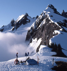 Camp at Pass 6200ft, between Buck and Kindy Creeks.
